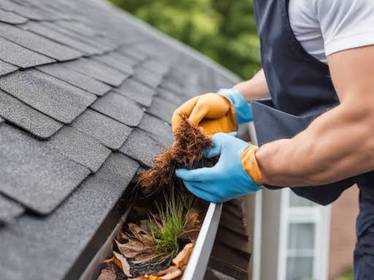 Gutter cleaning project by BMS Vanguard Roofing – photo 1