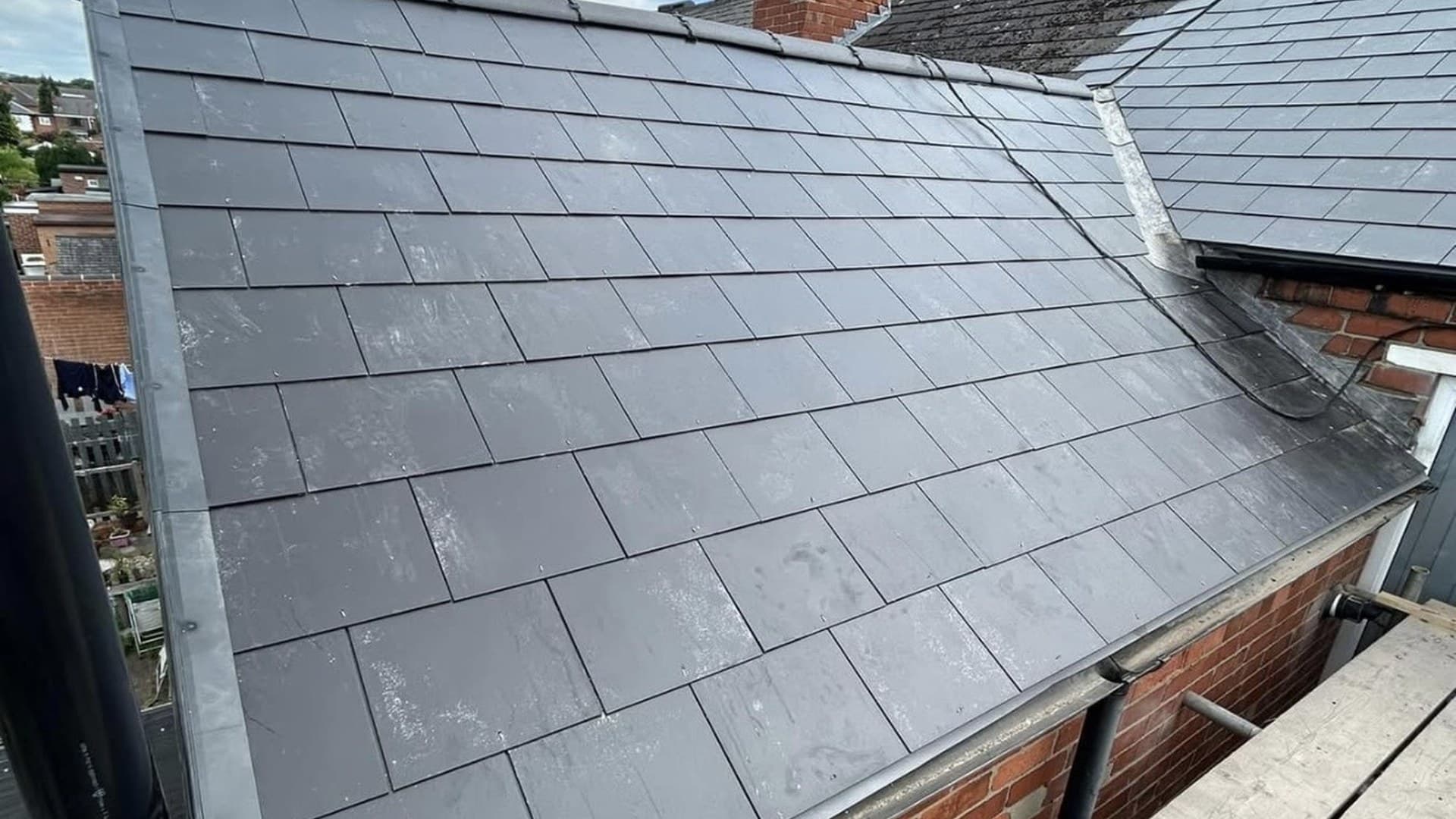 Slate roof repaired by BMS Vanguard Roofing